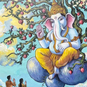 Shri Ganesha Among Pomegranates