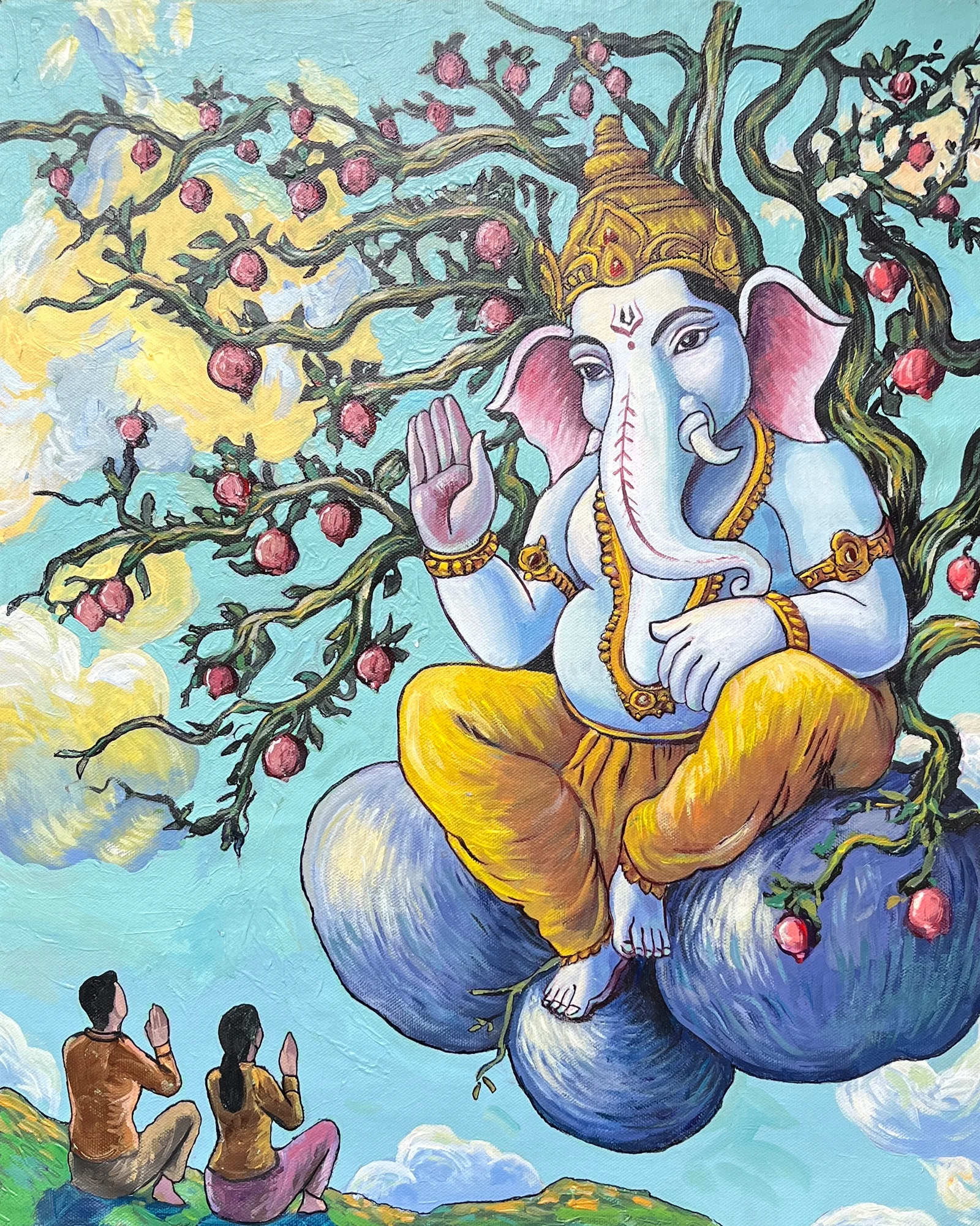 Shri Ganesha Among Pomegranates